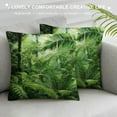 thumbnail image 3 of Shangniulu Rainforest Throw Pillow Cushion Cover, Palm Trees and Exotic Plants in Tropical Jungle Wild Nature Theme Illustration, Decorative Square Accent Pillow Case, 3 of 5
