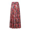 thumbnail image 4 of BRDFRL Womens Casual Maxi Skirts for Women 2025 High Waist Boho Skirts Floral Printed Long Flowy Skirt with Pockets Pink XL, 4 of 5