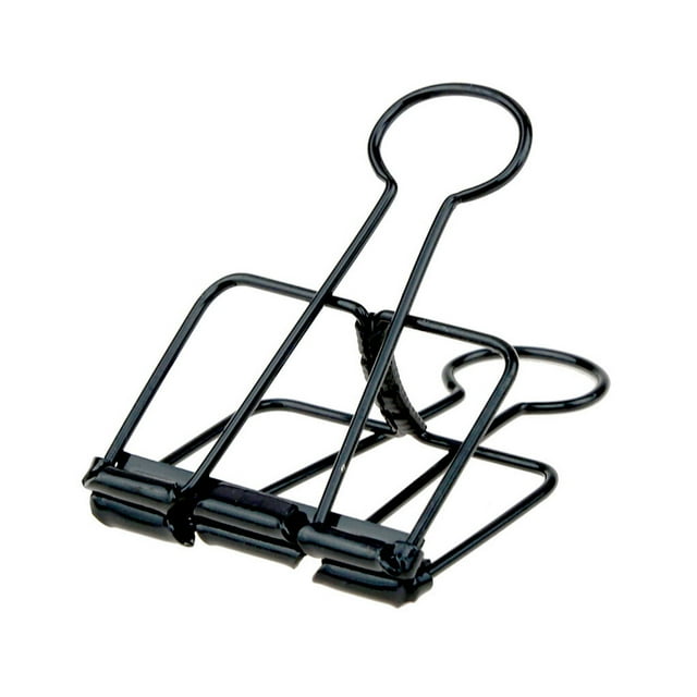 serony 20 Pieces Metal Paper Clip Electroplated Solid Color Replacement Home School Examination Papers Clips Accessories Black 25mm