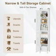 thumbnail image 5 of VECELO High Narrow Bathroom Storage Cabinet with Adjustable Shelves, 54.6” H Slim Freestanding Foldable Cabinet with Door, for Small Spaces, Kitchen, White, 5 of 10