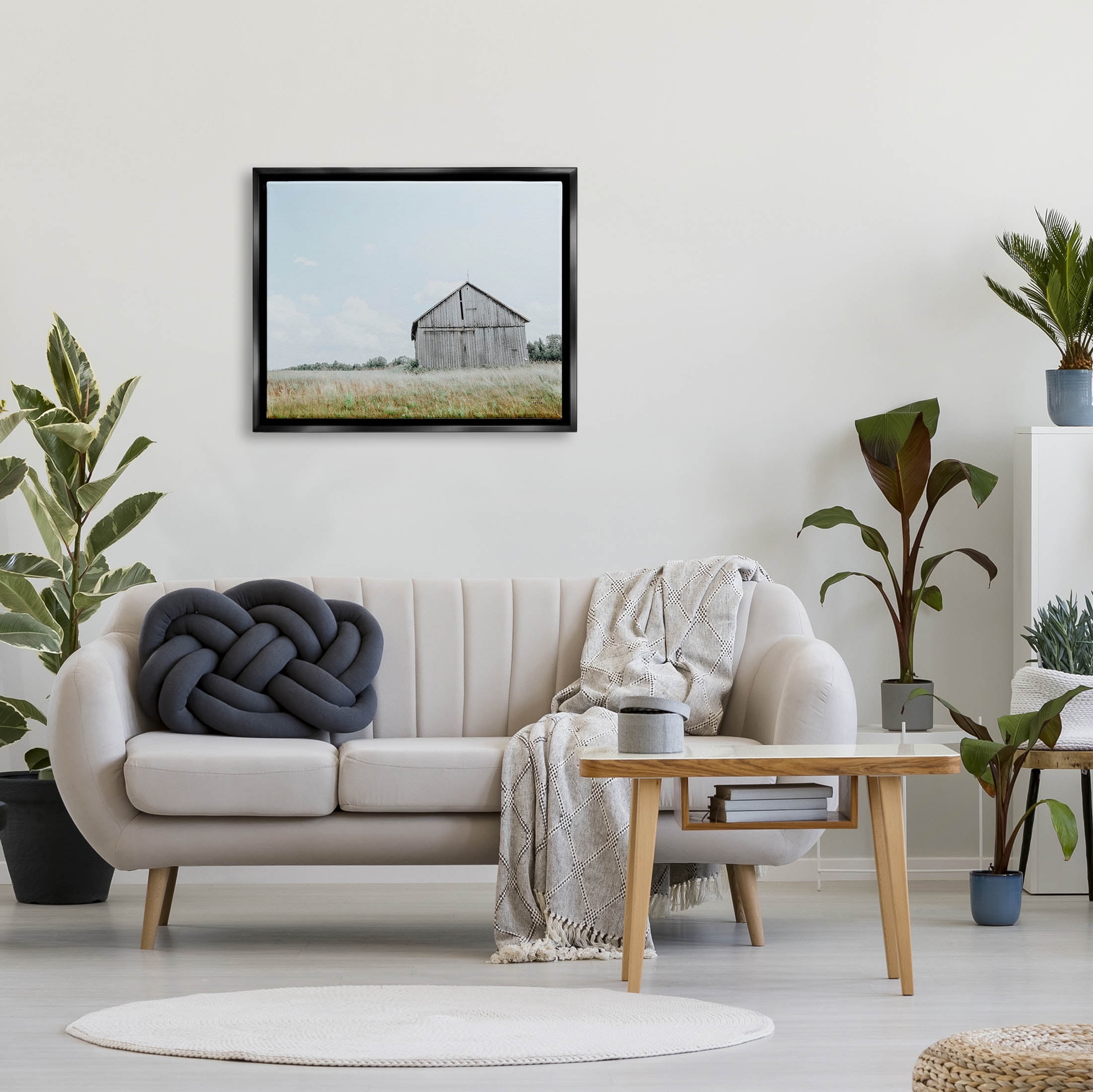 Stupell Industries Lone Countryside House Vast Rural Field Photograph Jet Black Floating Framed Canvas Print Wall Art, Design by Nathan Larson