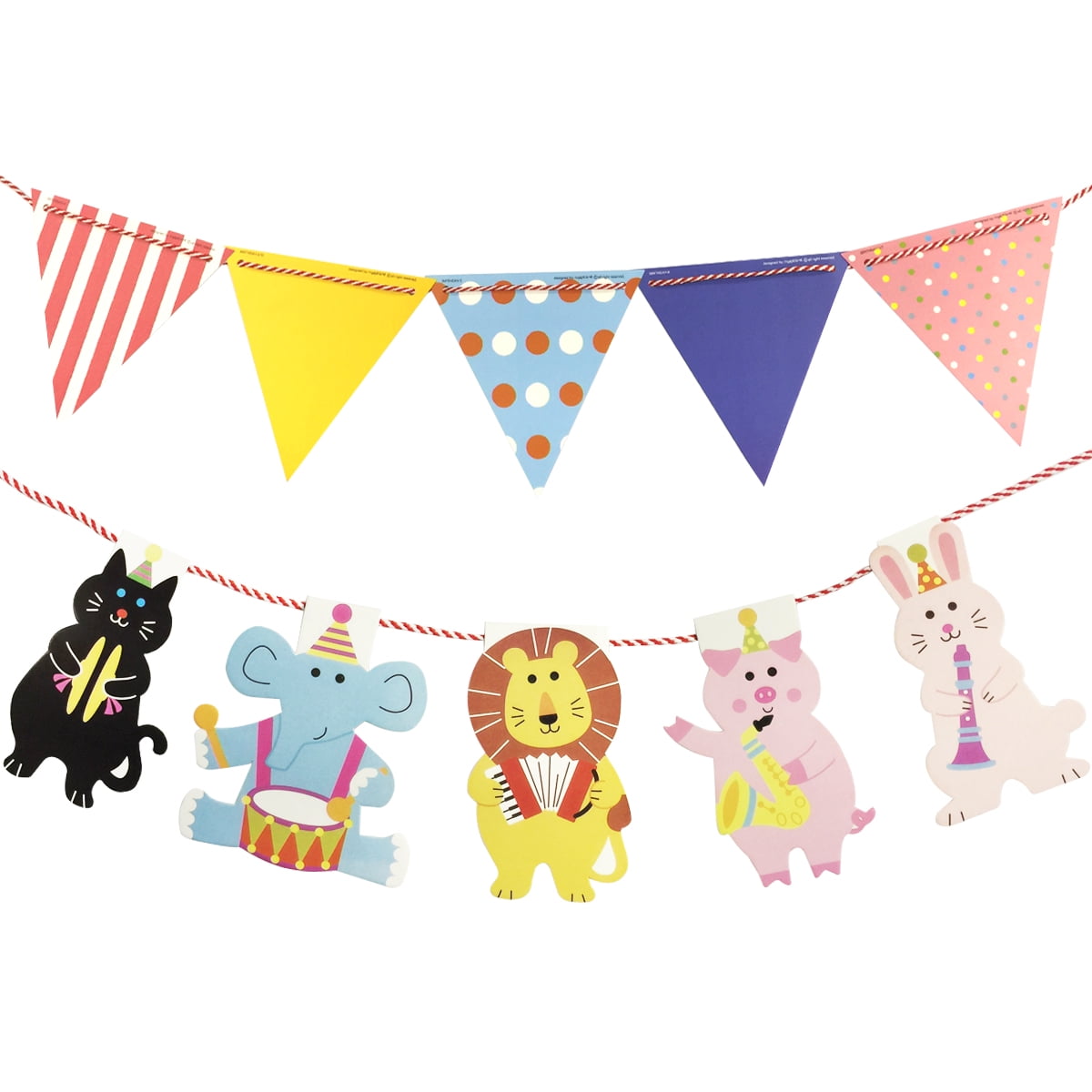 Wrapables® MultiPrint Triangle Pennant and Animal Banners Party Decorations for Birthday