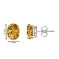 thumbnail image 3 of Mauli Jewels Ear Rings for Women 0.9 Carat 6x4 Oval Shape Citrine Carat 14k White Gold 4-prong, 3 of 5