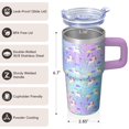 thumbnail image 3 of 20OZ Unicorn Themed Coffee Cup with Handle and Straw Double Wall Stainless Steel Insulated Travel Mug Tumbler Perfect Gifts for Women Mom Friends on Birthday Christmas Thanksgiving, 3 of 6