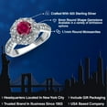 thumbnail image 2 of Gem Stone King 925 Sterling Silver Red Created Ruby and White Moissanite Engagement Ring for Women (1.39 Cttw, Center 6MM, Gemstone July Birthstone, Available in Size 5, 6, 7, 8, 9), 2 of 6