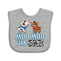 Inktastic Moo Moo I'm 1 with Cute Holstein Cows Boys or Girls Baby Bib