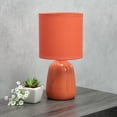thumbnail image 4 of Simple Designs 10.04" Tall Ceramic Thimble Base Table Lamp with Matching Shade, Orange, 4 of 6