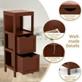 thumbnail image 3 of Resenkos Freestanding Storage Cabinet with 2 Removable Drawers for Bathroom-Brown, Bathroom Cabinets for Entryway Storage, Home Office Furniture, 3 of 6