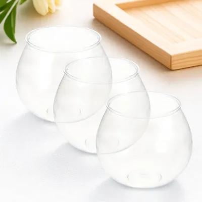 MUSEYA 3Pcs Plastic Fish Bowl Round Aquarium Practical Friends or Family