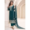 thumbnail image 2 of Stylish Bollywood Designer Shalwar Kameez Suits Indian Pakistani Stitched Plazzo Outfits ( Teal Blue, XXL - 46 ), 2 of 6