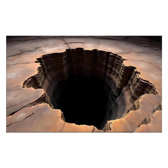 3D Optical Illusion Rug, Test & Play with Dog or Cat, Rug That Looks Like a Hole in The Ground, 3D Realistic Hole Rugs for Door Entrance, Bath, and Stair Zones