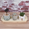 thumbnail image 5 of Uxcell Plastic Rectangular Flower Drip Tray 3pcs Beige 15.75x6.69”, 5 of 5