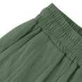 thumbnail image 4 of Jxximdong Cargo Shorts for Women, Linen Shorts Knee Length Shorts Drawstring Elastic Waist Shorts Loose Athletic Beach Shorts, Green Women's Casual Shorts, 4 of 6