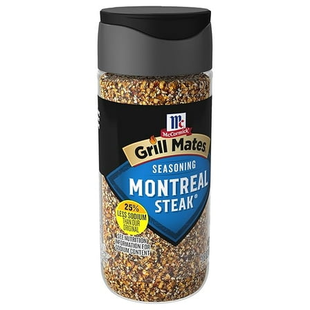 McCormick Grill Mates 25% Less Sodium Montreal Steak Seasoning, 3.18 oz