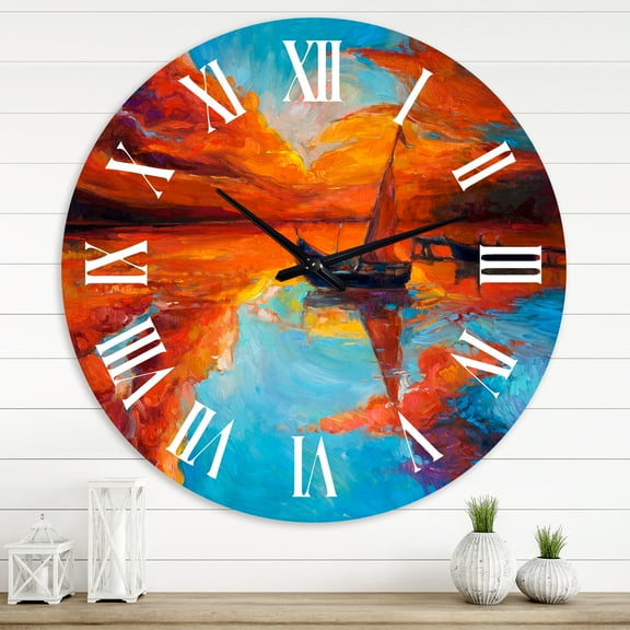 Designart 1 in Quartz Coastal Wall Clock