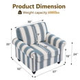 thumbnail image 5 of DREAMSIDEA Square Accent Chair Upholstered Striped Armchair for Living Room with Wood Legs & Wide Seat, Blue White, 5 of 5