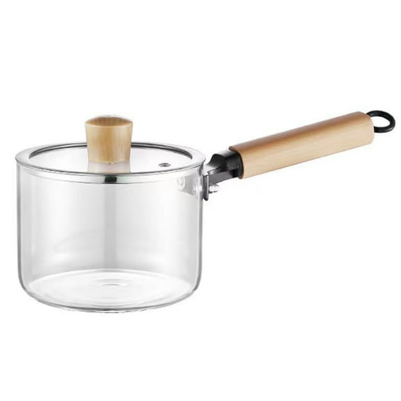 Clear Simmer Pot, Glass Cooking Pot,Clear Cooking Pot with Lid 1500ml Dual Handle Clear Pot Microwavable Glass Simmer Pot Heat Resistant Universal Glass Pots for Kitchen Supplies