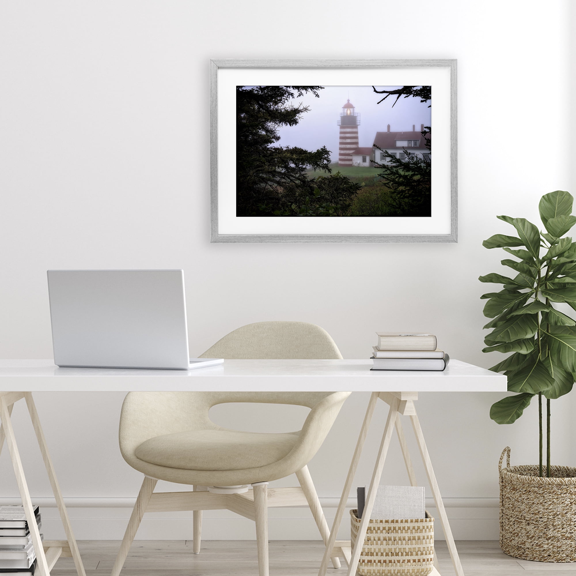 Stupell Industries Socked In By Fog Gray Framed Print Under Glass, design by Rick Berk