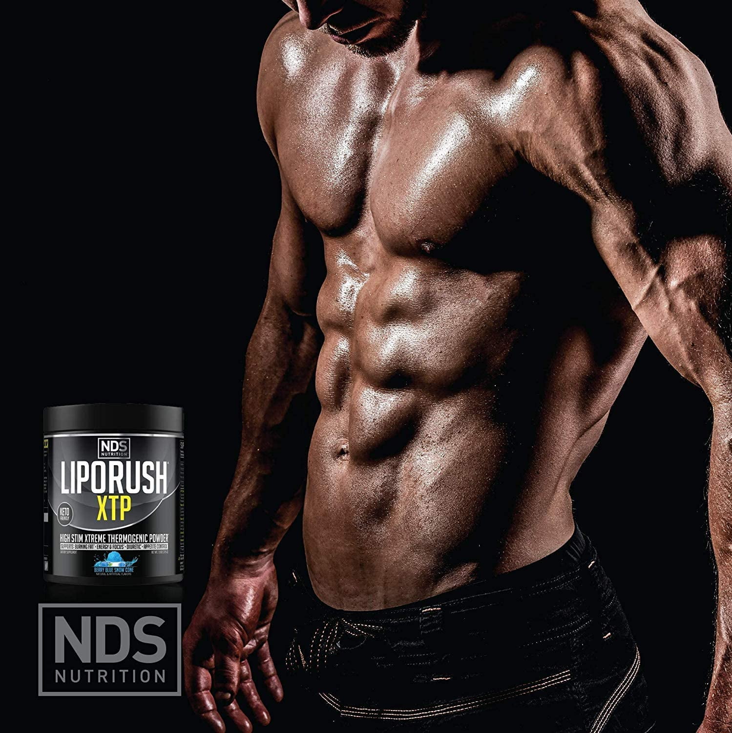 NDS Nutrition LipoRush XTP Thermogenic Fat Burner with L-Carnitine - Energy, Focus, and Appetite Control - Extreme Thermogenic Fat Burning Powder Weight Loss - Blue Berry Snow Cone (45 Servings)