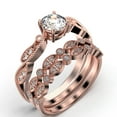 thumbnail image 3 of Dazzling 2.25 Carat Round Cut Diamond Moissanite Classic Inspired Engagement Ring, Unique Twist Band Wedding Ring in 925 Sterling Silver With 18k Rose Gold Plating, Two Matching Band, 3 of 4