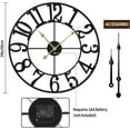 thumbnail image 3 of Large Wall Clock Metal Retro Roman Numeral Clock, Modern Round Wall Clocks almost Silent, Easy to Read for Living Room/Home/Kitchen/Bedroom/Office/School Decor (Black, 24 Inch), 3 of 16