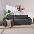thumbnail image 2 of Lunale L-Shaped Modular Sectional Sofa with Movable Chaise, 3-Seater Boneless Cloud Couch for Living Room, Gray(Left Facing Chaise), 2 of 6