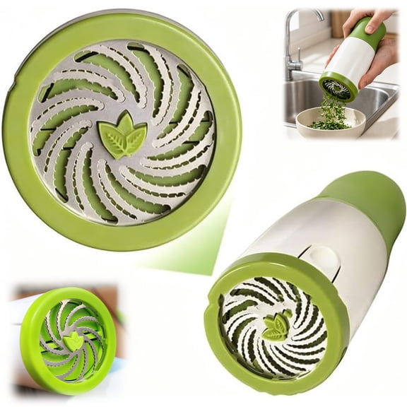 Manual Herb Grinder, Stainless Steel Blade Cilantro Parsley Chopper for Salad Garnish