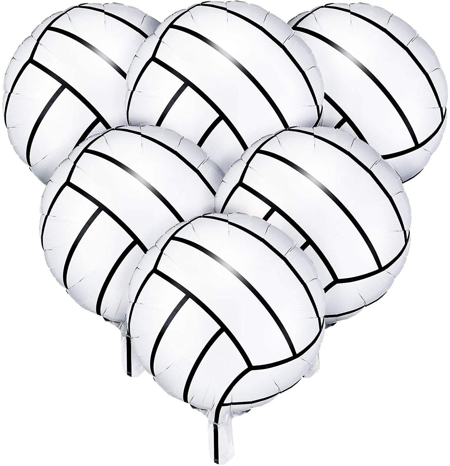 6 Pieces 18 Inches Volleyball Balloons Foil Mylar Volleyball Balloons
