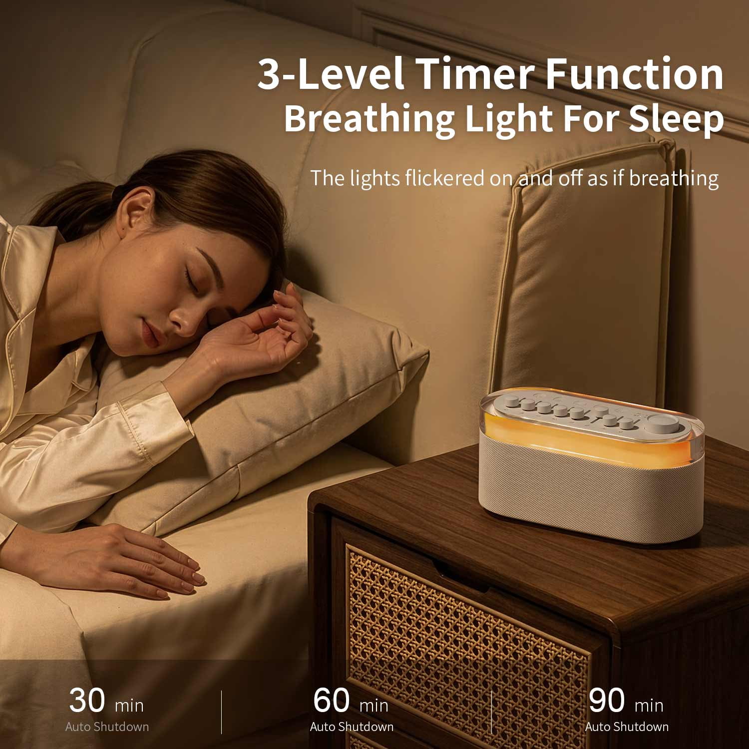 ANTBOOK White Noise Sound Machine for Sleep with Bluetooth – details