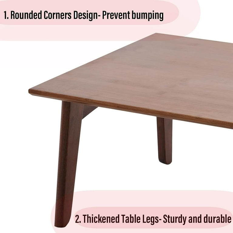 WILK Multipurpose Bamboo Foldable Small Table - Folding Floor Desk, Foldable Coffee Table,Low Tea Table No Assembly Required, for Outdoor,The Floating WILK Multipurpose Bamboo Foldable Small Table - Folding Floor Desk, Foldable Coffee Table,Low Tea Table No Assembly Required, for Outdoor,The Floating