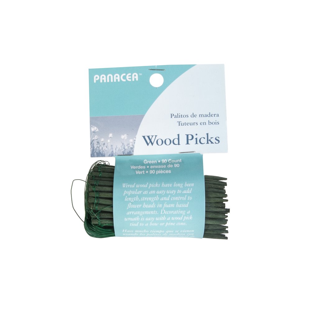 Wood Floral Picks 2.5 60pk Green
