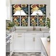 thumbnail image 5 of Vintage Sunflower Rooster Kitchen Curtains Sets 36 Inch Length with Valance, Pastoral Watercolor Buffalo Swag Valances and Tiers Curtain Set Drapes Swag Curtains for Living Room, Bathroom, Bedroom, 5 of 6