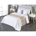 thumbnail image 3 of Floral Bed Runner, Minimalist Silhouette of Botanical Blossom on Cream Tone Backdrop Print, Decorative Accent Bedding Scarf for Hotels Homes & Guest Rooms, King, Eggshell and Warm Taupe, by Ambesonne, 3 of 3