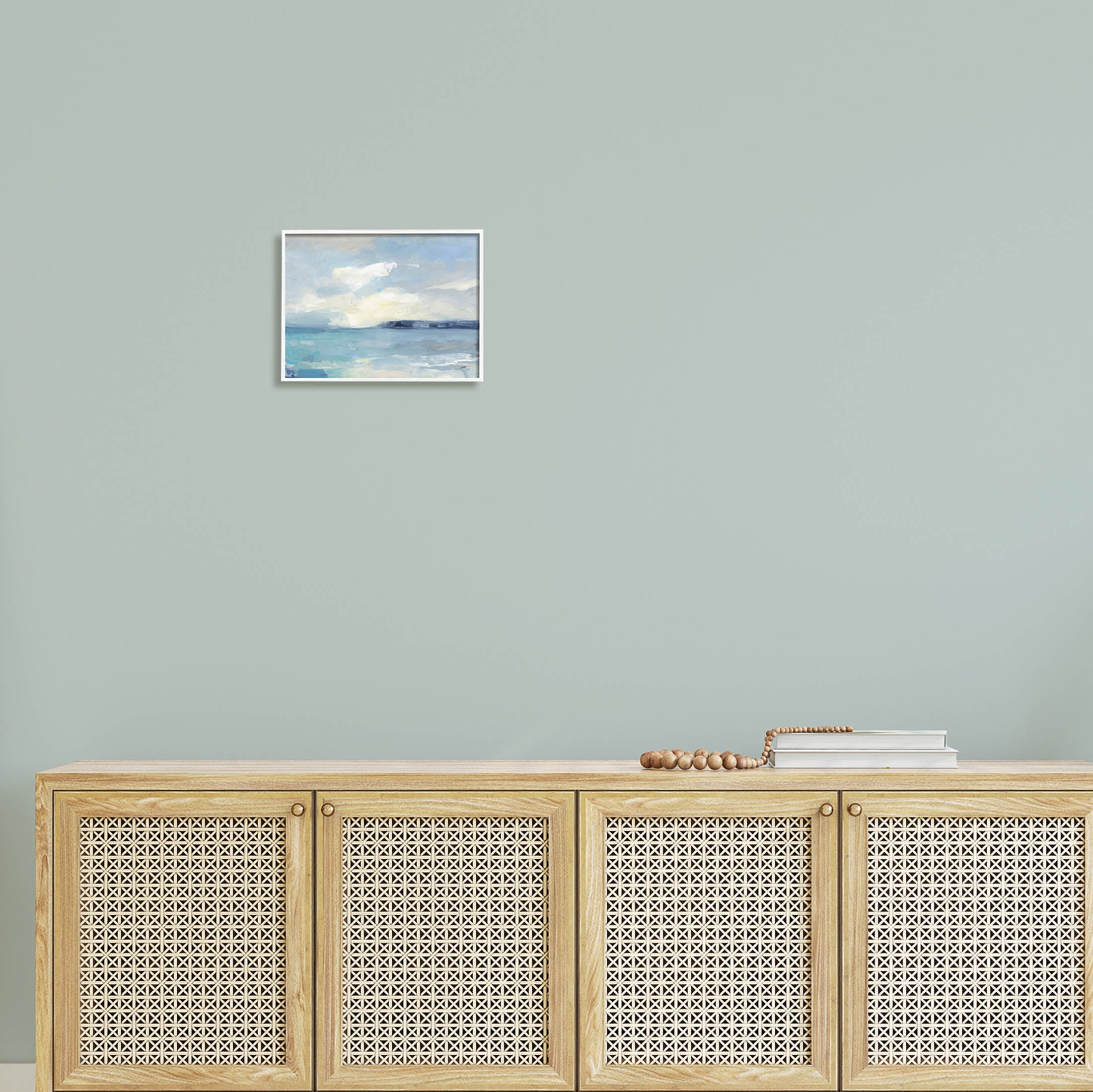 Stupell Industries Abstract Ocean View Landscape Painting White Framed Art Print Wall Art, Design by Julia Purinton
