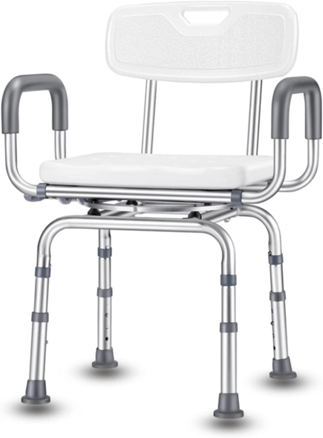 HUIXIAN 360° Swivel Shower Chair, Adjustable Shower Seat Heavy Duty Bath Chair with Arms and