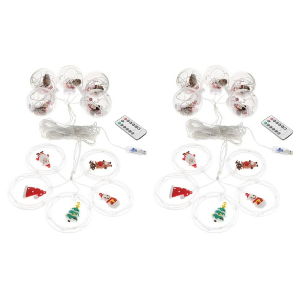 2 para jardín, luces LED impermeables. Papa Noel