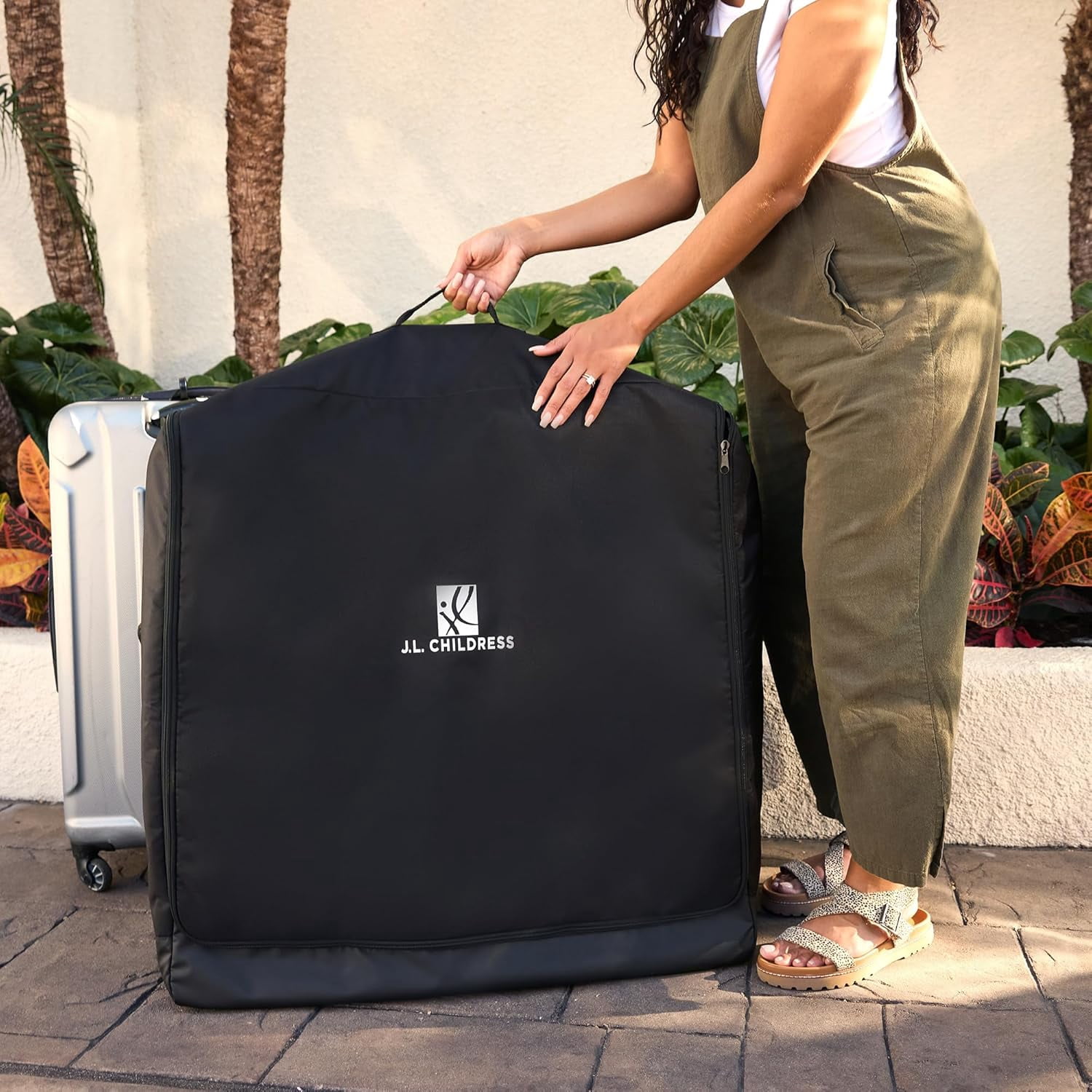 Universal Stroller Travel Bag for Airplane - Fits Most Baby Strollers, Flying Essentials, Airport Accessories for Gate or Luggage Check, ID Card, AirTag Compatible - Medium, Padded