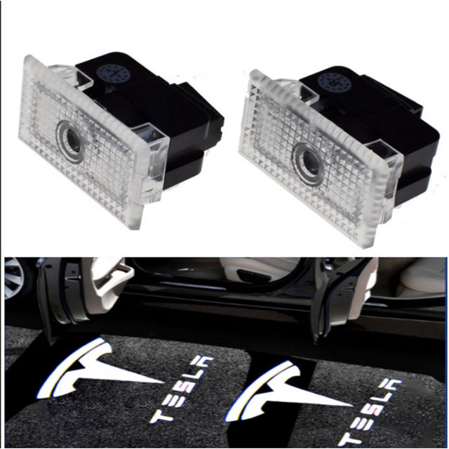 Luz LED para puerta de coche Tesla, proyector para puerta de coche, compatible con Tesla Model 3, Model S, Model X, Model Y.
