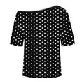 thumbnail image 5 of FDGIU Women's Off Shoulder Oversized T-Shirt - Short Sleeve Tee Summer Casual Beach Shirt Loose Fit Comfy House Outfits Spring Fashion, 5 of 6