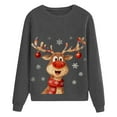 thumbnail image 5 of KANG Cute Deer Print Pullover Casual Crewneck Long Sleeve Holiday Soft Fashion Sweatshirt Top For Daily Wear, 5 of 5