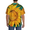 thumbnail image 3 of Disketp Vibrant Sunflower Painting Men's Hawaiian, Shirts Button Down Holiday Beach Shirts-{sizeName}-XX-Large, 3 of 5