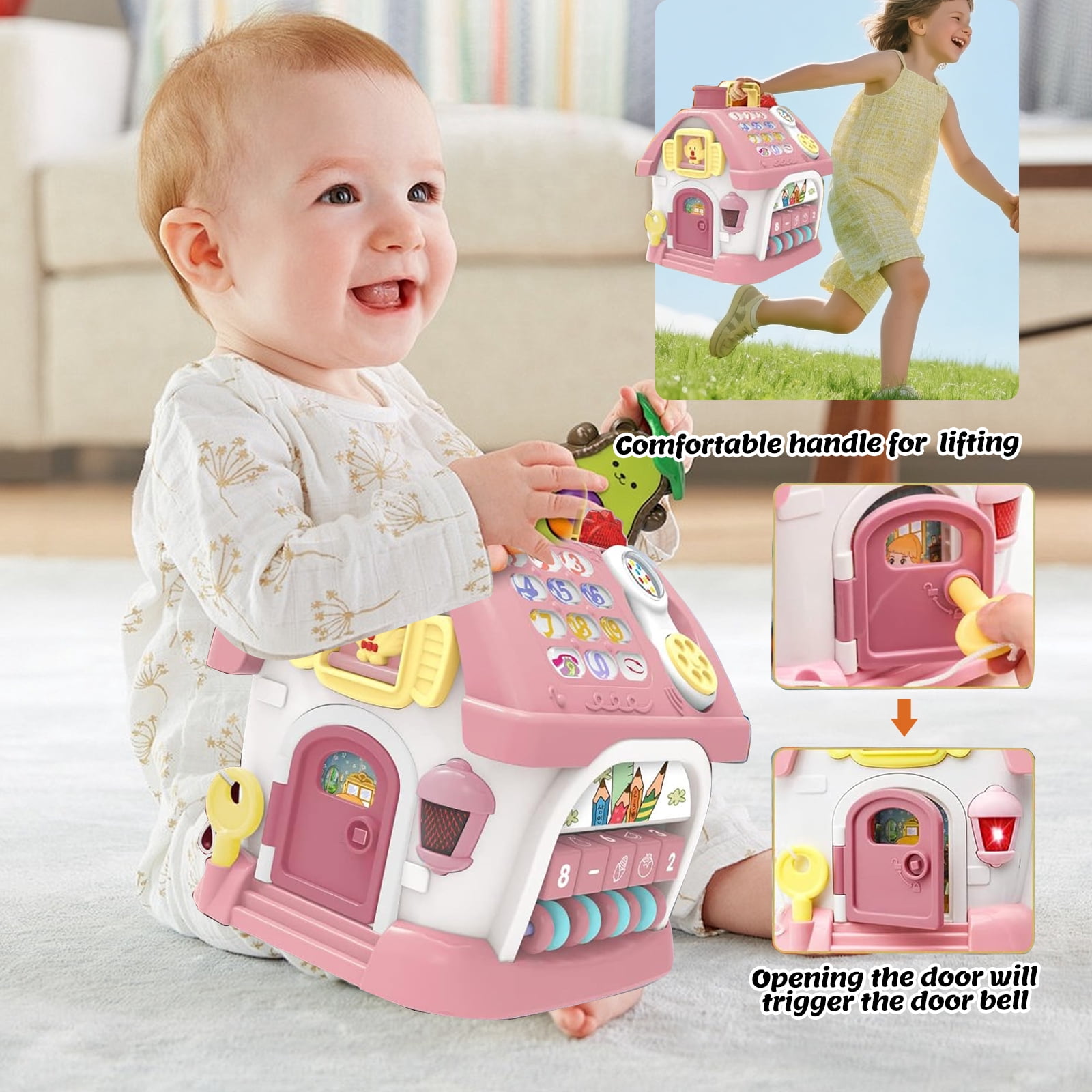 8-in-1 Montessori Musical Learning House Toy – Educational Activity Cube with Numbers, Piano & Games for Toddlers 1+ (6-18 Months, 1-2 Years) – Baby Boy/Girl Birthday Gift