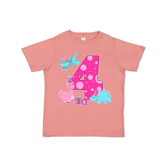 Inktastic Dinosaur Party-fourth Birthday Girls Toddler T-Shirt