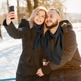 thumbnail image 2 of Solid Color Fleece Unisex Winter Scarf (Black), 2 of 7