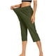 thumbnail image 4 of Pincandy Women's Solid Color Stretch Denim Leggings - 2 Pockets, Loose Skinny Fit with Flared Hem, Perfect for Gym, Workout & Casual Wear, 4 of 7