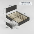 thumbnail image 6 of Asofer Queen Size Bed Frame with 4 Storage Drawer on Wheels, Upholstered Headboard Adjustable, for Home Bedroom, 6 of 13