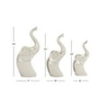 thumbnail image 5 of 14", 12", 10"H Silver Porcelain Elephant Sculpture, by DecMode (3 Count), 5 of 8