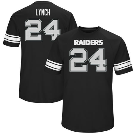 Marshawn Lynch Oakland Raiders Majestic Hashmark Player Name & Number T-Shirt -