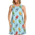 thumbnail image 1 of Disketp Modern Ice Cream para Vestido sin Mangas para Mujeres, Vestidos de Verano para Mujeres, Casual y Holgado para la Playa, 1 of 7