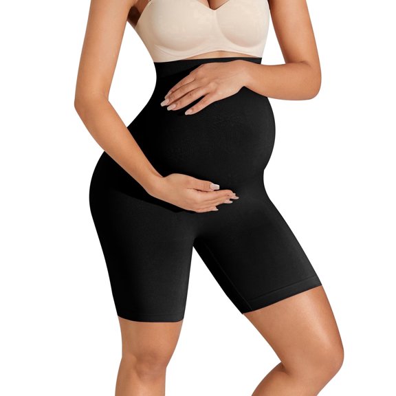 Athlemo Women's Plus Size Maternity Shorts over The Belly Pregnancy Yoga Shorts Workout Athletic Biker Shorts